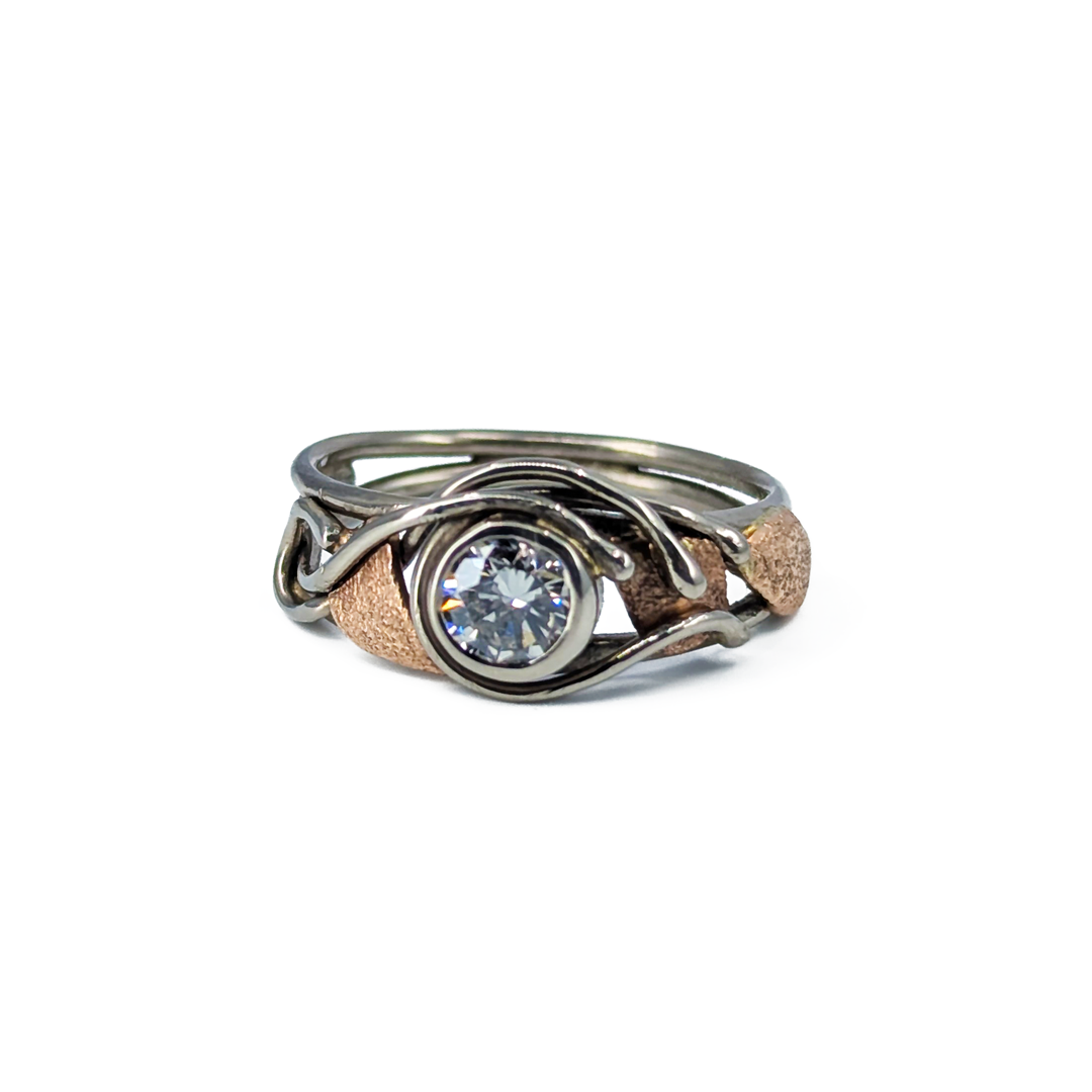 Champagne Diamond in Rose and White gold
