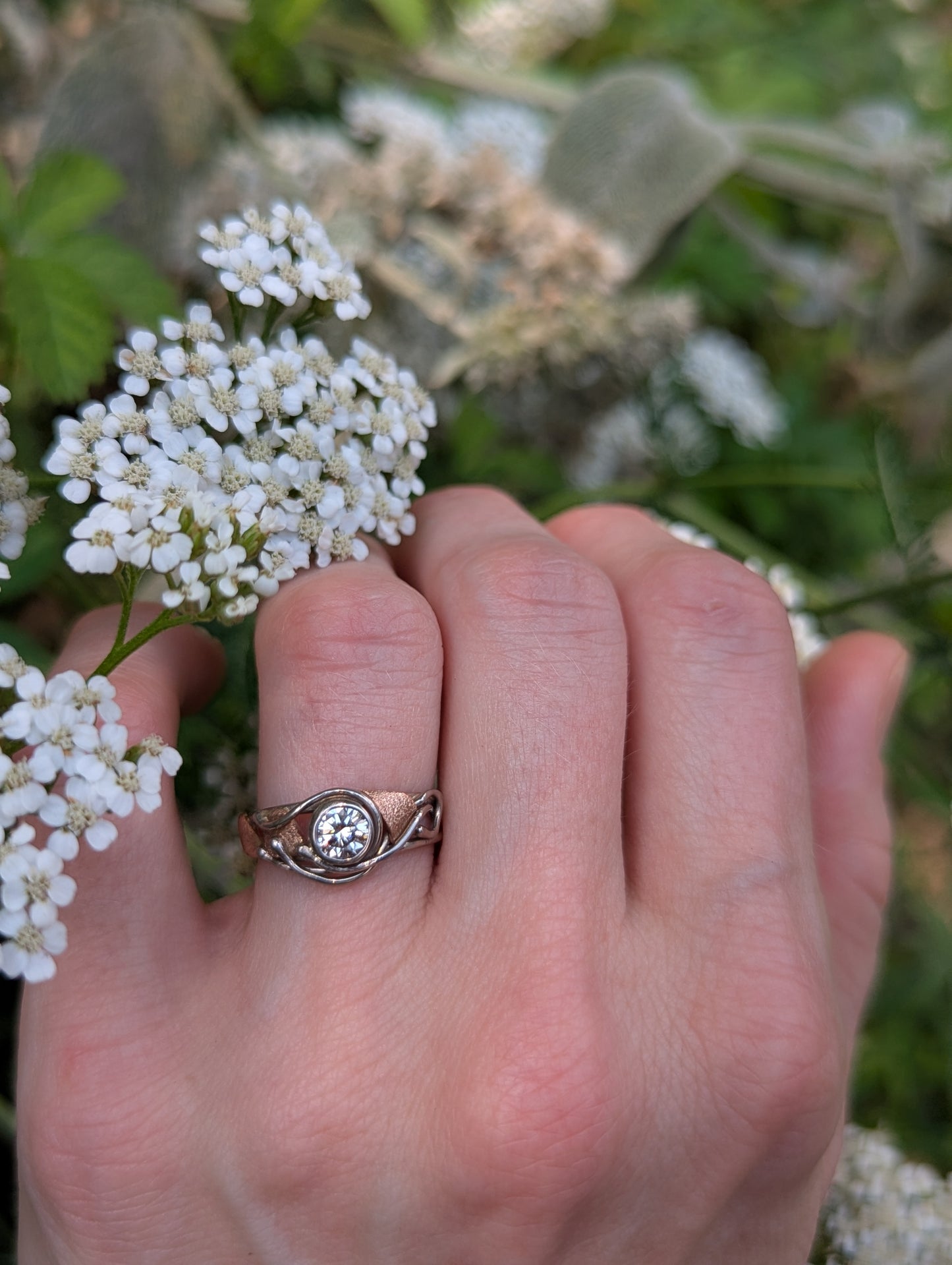 Champagne Diamond in Rose and White gold