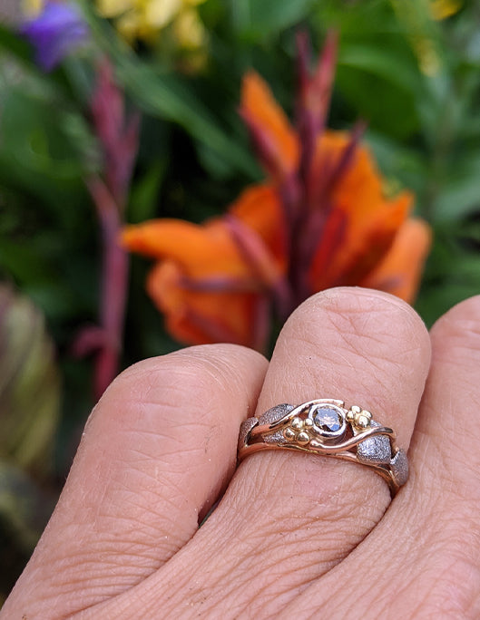 Champagne diamond in yellow, rose and white gold – Zest Jewelry Art