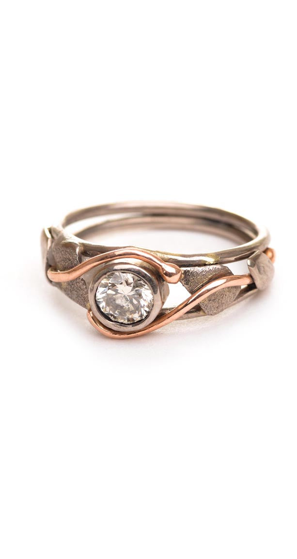 Champagne diamond in white and rose gold
