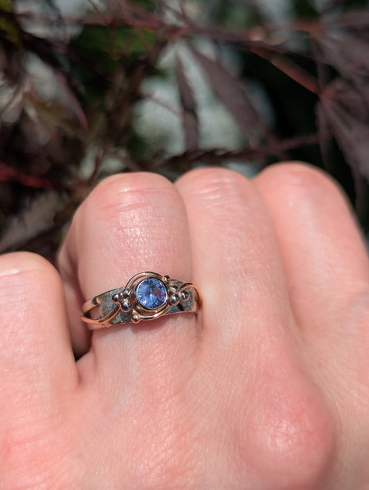 Blue Topaz in White and Rose gold