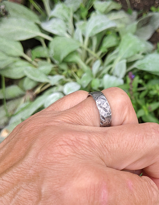 Hammered Silver Band