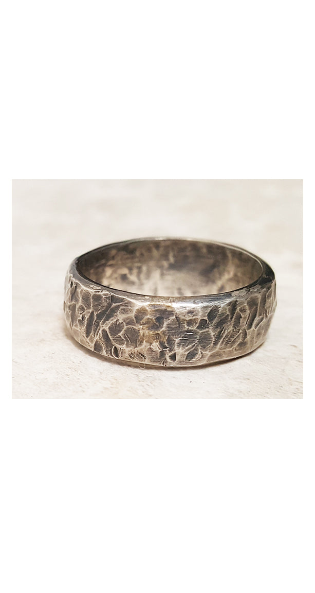 Hammered Silver Band